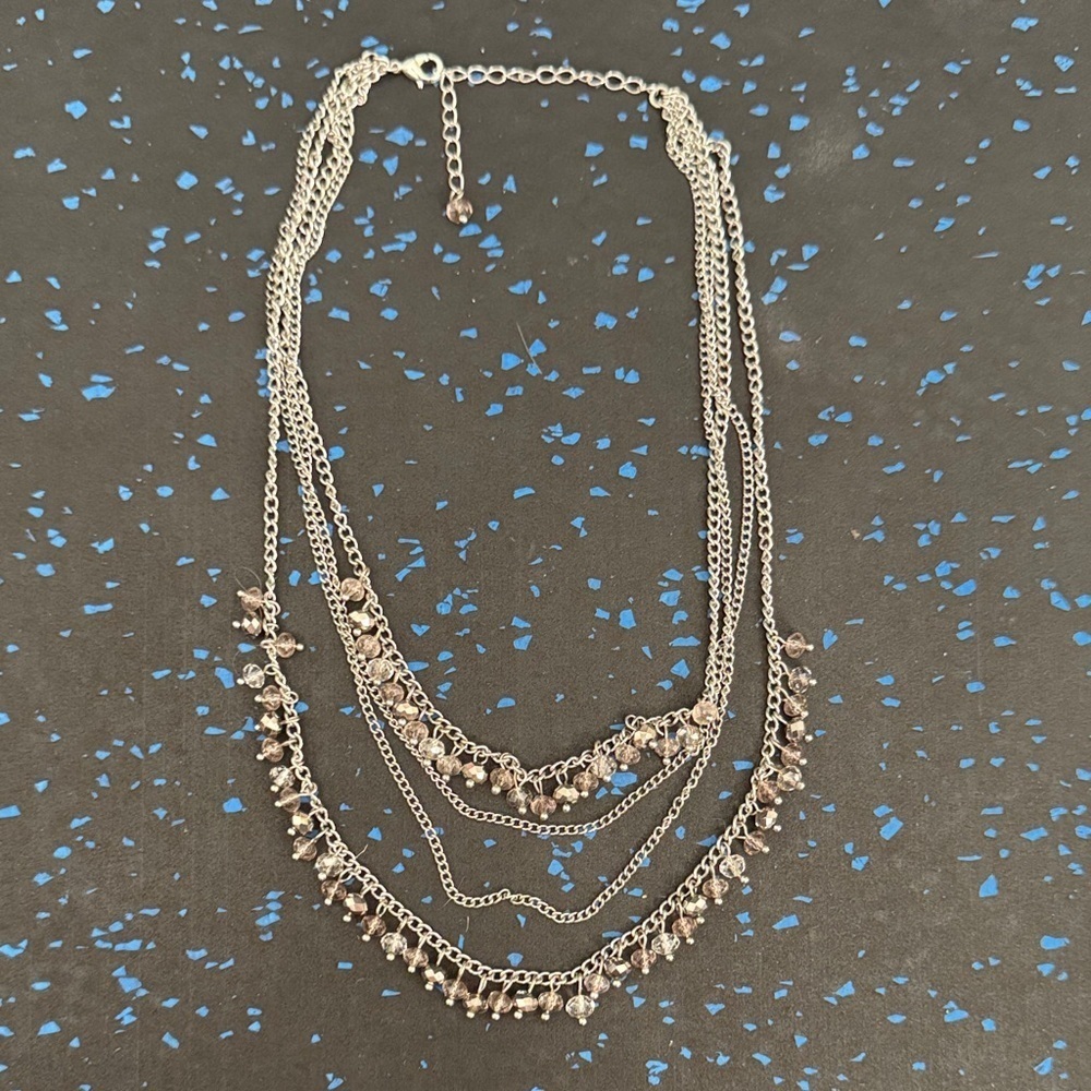 Elegant Silver Layered Necklace